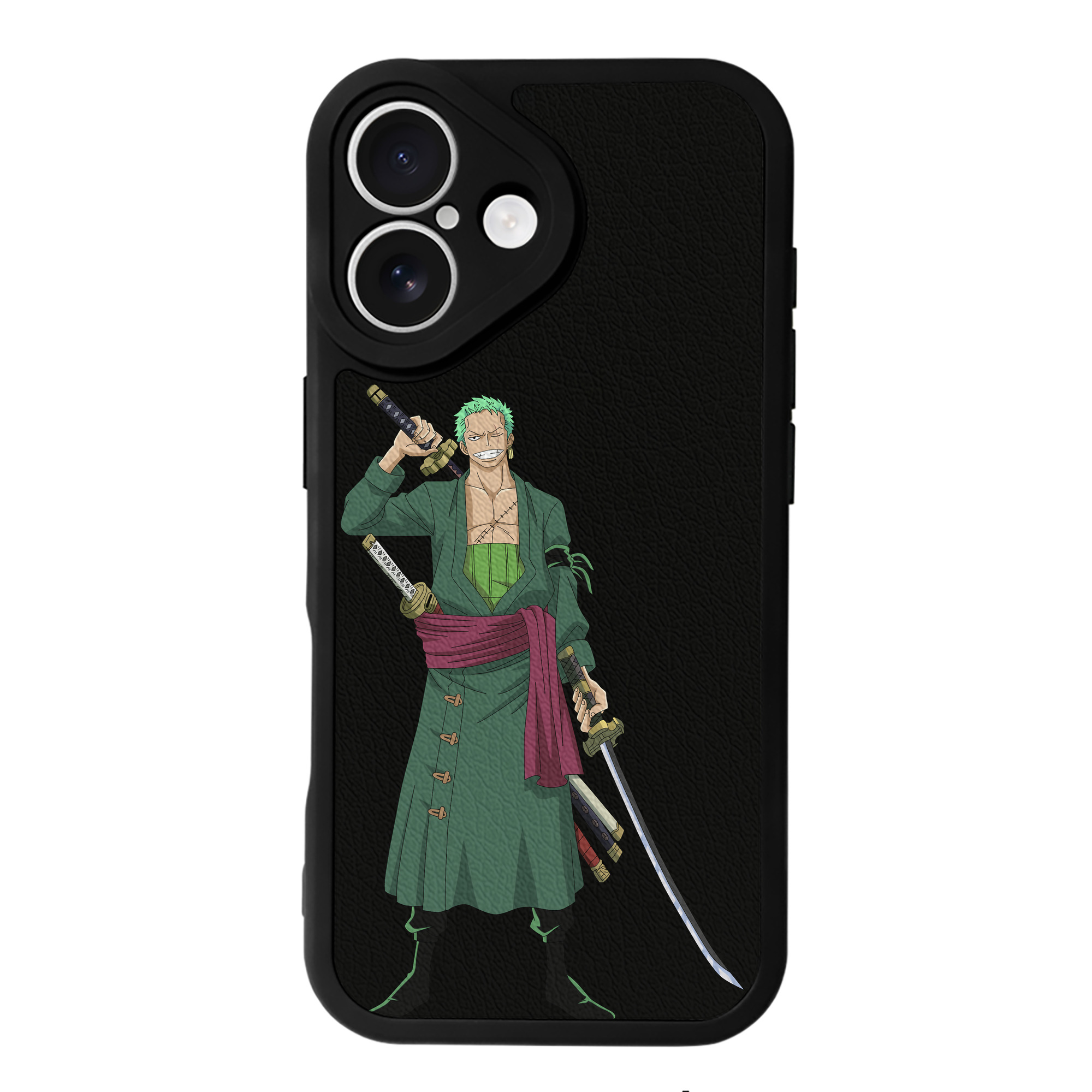（画像用） ワンピース ロロノア・ゾロ ONE PIECE Roronoa Zoro 【iPhone 16シリーズ対応】シリコンスマホケース（レザー調） 材質：シリコン